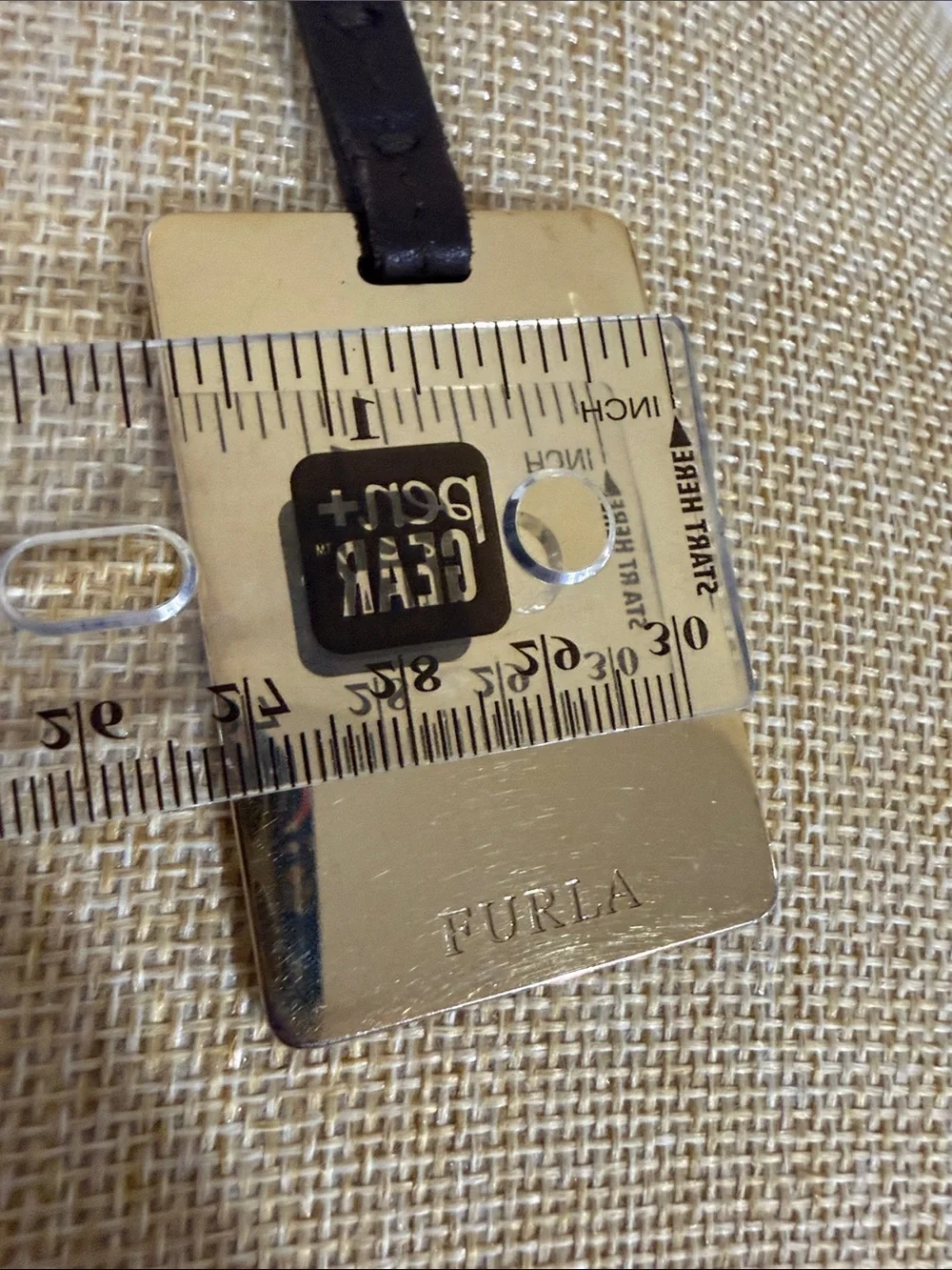 Authentic Furla Bag Charm Gold plated with Brown leather strap collectible